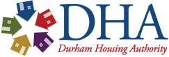 Durham Housing Authority logo with five colorful house icons